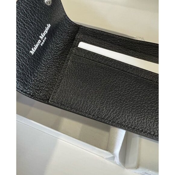 NWB! Maison Margiela Men's Four Stitch Black Leather Contrast Stitching Wallet - Picture 5 of 8